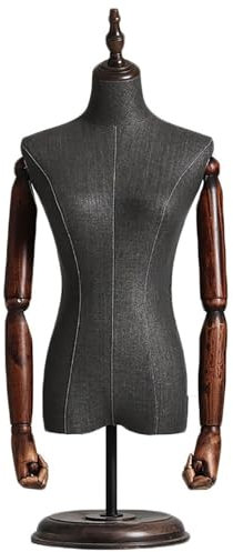 schaufensterpuppe Halbkörper-Mannequin-Torso, tragbare, verstellbare Körperhaltung, weibliche Schaufensterpuppe, Schneiderpuppe mit stabilem Ständer, for die Größen S und M, einfach zu montieren(L)