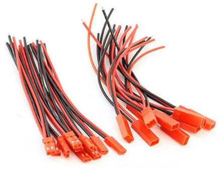 PHENOFICE 10paare Jst-stecker Mit Kabel Rot Schwarz Aus Strapazierfähigem Hartplastik Und Silikon Für Mini-rc-Helikopter Und Kleine Li-Polymer-akkus