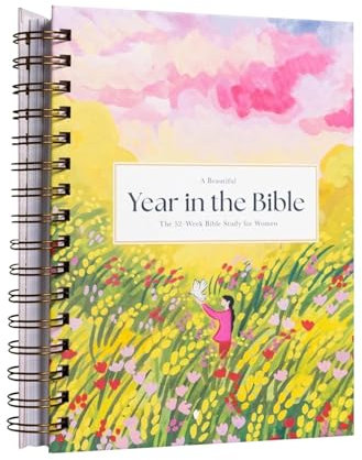 A Beautiful Year in The Bible, 52 week bible study women bible study journal,bible study guide Notebook for Women