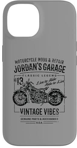iPhone 14 Jordan's Garage Motorcycle Design for the Name Jordan Case