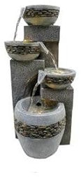 4 Pebble Bowls Solar Powered Water Feature