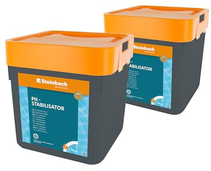 Steinbach Poolpflege pH-Stabilisator - 0753405TV02-2X 5 kg - Erhöht die Alkalinität (TA) - Stabilisiert den pH-Wert - Gut löslich - Ideal für Whirlpools & weiches Wasser