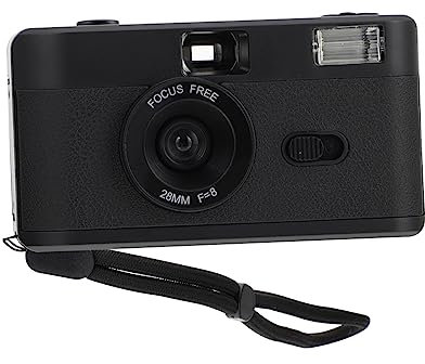 Homoyoyo Retro Film Camera Reusable Camera Vintage Black No Battery for Photo Taking Build Flash for Film