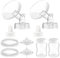 Momlacto Pump Parts Compatible with Spectra S1/S2/9Plus Breastpump, 2Set Replacement Parts Include Flange,Duckbill Valve,Backflow Protector,Tube,Bottle, Not Original Spectra Accessories (21mm Flange)