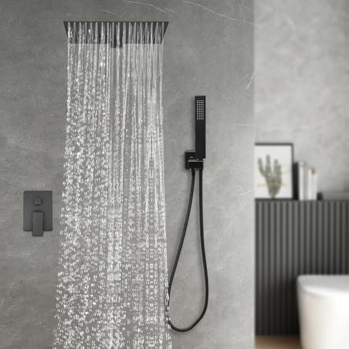 Set doccia da incasso con doppia funzione, set doccia con soffione a pioggia e doccetta da incasso