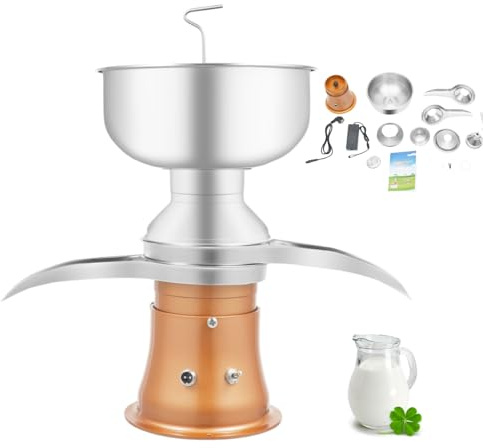 ROGONPDK Séparateur de centrifugeuse à lait électrique 50 l/h de lait, crème, centrifugeuse, séparateur de lait, essoreuse à cadre avec réservoir à lait, 9800-11000 tr/min, centrifugeuse, machine de