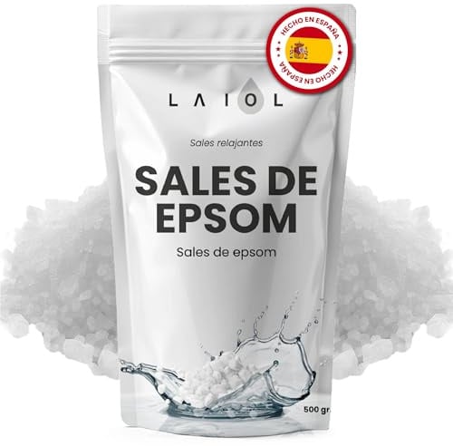 Sel d’Epsom Pur 500g – Epsom Salt Magnesium Premium pour Bain Chaud et Pieds Fatigués – Détente Musculaire, Exfoliant Naturel Relaxant – Additif Eau – Sel pour Spa Maison, Douleurs Musculaires