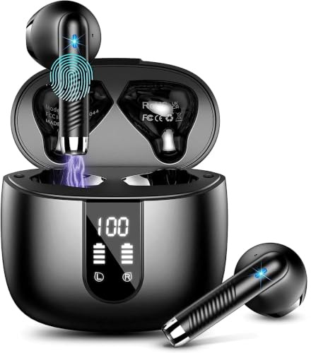 Greencho Bluetooth Kopfhörer In Ear [2026 Modell], Kabellose Kopfhörer mit Digitalanzeige, Wireless Earbuds, HiFi Stereo mit Tiefem Bass, IPX7 Wasserdicht, Smart Touch Steuerung für Sport & Arbeit