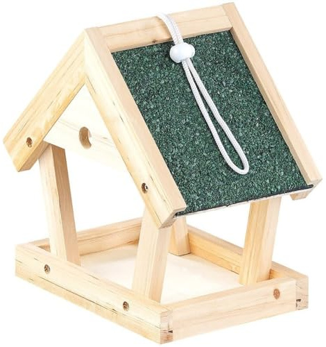 RILOOP Vogel-Futterhaus-Bausatz aus Echtholz, zum Aufhängen, 13-teilig