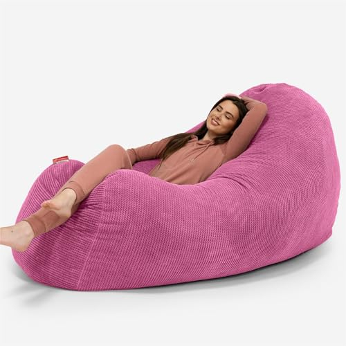 Lounge Pug, Riesen Sitzsack Couch, Sitzsack Sofa, Pom-Pom Pink