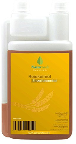 Naturzade Reiskeimöl Einzelfuttermittel Pferde 1 Liter Dosierflasche