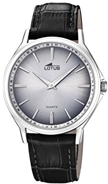 Lotus Watches Herren Datum klassisch Quarz Uhr mit Leder Armband 18516/1
