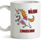 MUGFFINS Taza Unicornio (en inglés) - The Walking Zombiecorn - Regalo original con frases divertidas para desayunos