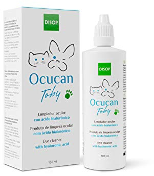 Ocucan Limpiador Ocular con Ácido Hialurónico para Perros y Gatos. Limpia e Hidrata los Ojos y Elimina Legañas o Suciedad y Previene Manchas Debajo de los Ojos (100 ml)
