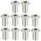 sourcing map 10pcs M10x21mm Niet Innensechskant Einsatzmutter Schraubenpfosten vernickelt