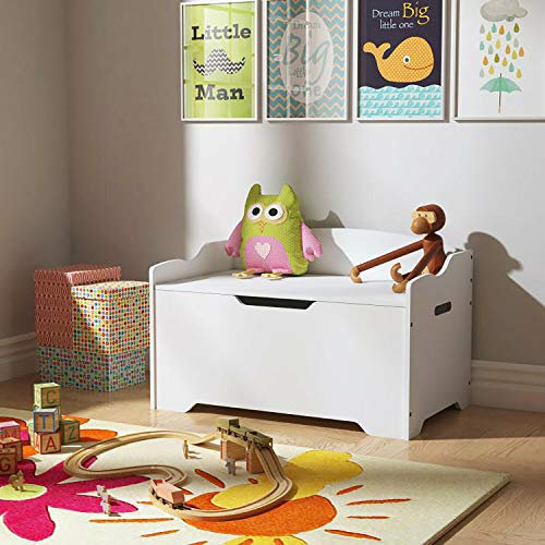 Walgreen® Mamakid Wooden Toy Organizer Storage Chest Ottoman Box and Sitting Bench White