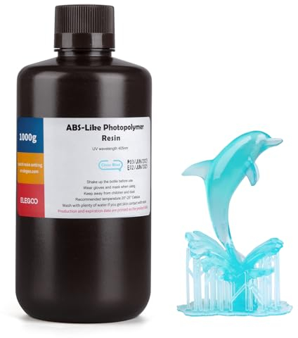 ELEGOO ABS-Like 3D Drucker Resin LCD UV-härtendes Harz 405nm Standard Photopolymerharz für LCD 3D Drucker Wasserblau 1000g