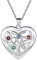 925 Sterling Silver Personalised Heart Family Tree of Life Necklace with Choice of Birthstone Setting Custom Engraving Name 5 Five Birthstone Love Heart Tree Pendant Necklace for Women Teen Girls