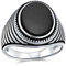 Retro Gerillte Streifen Stil Geätzte Band Schwarz Onyx Quadratische Siegelring Für Männer Schwer .925 Sterling Silber Handgefertigt In Der Türkei