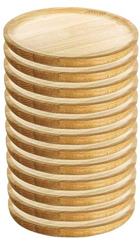 ARTEMA - Platos para Pulpo de Madera - Set de 12 - Ø 14 cm Pino de primera calidad Ideal para comer pulpo a la gallega, pulpo.