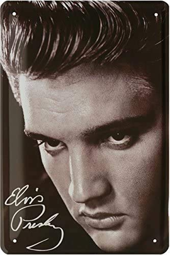 Blechschilder Elvis Presley Bekannte Persönlichkeiten Celebrities Deko Schild Metallschild Retro Türschild Vintage Eingang Geschenk zum Geburtstag oder Weihnachten 20x30 cm