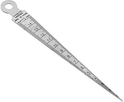 Bestgle Medidor Cónico 1-15 mm 1/32-5/8 Pulgada Herramientas de Medición Metal de Acero a Escala de Doble Cara Ulnar Pulgadas & Métrico