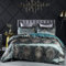 Bettwäsche Seiden 135x200 cm Dunkelgrün Satin Bettbezug Set 2teilig Grüne Wendebettwäsche Seide Microfaser Zweiteilig Jacquard Blumenmuster Stickerei Bettwäschegarnitur Einzelbett mit Reissverschluss