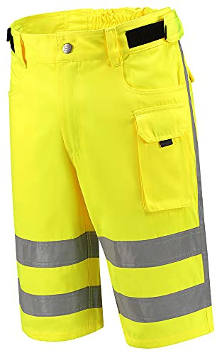 Tricorp 503006 Safety RWS - EN ISO 20471 Kurz Arbeitshose, 80% Polyester/20% Baumwolle, 280g/m², Fluorgelb, Größe 46