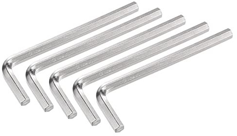 sourcing map 4mm Hex Key Wrench, L Shaped Spanner CR-V Steel Hand Tool 5 Pcs