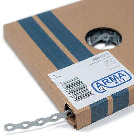 ArmaKit Galvanised Steel Band Metal Fixing Strap with Perforated Holes, Builders All Round Band 10 Meter Roll (12mm Bare)