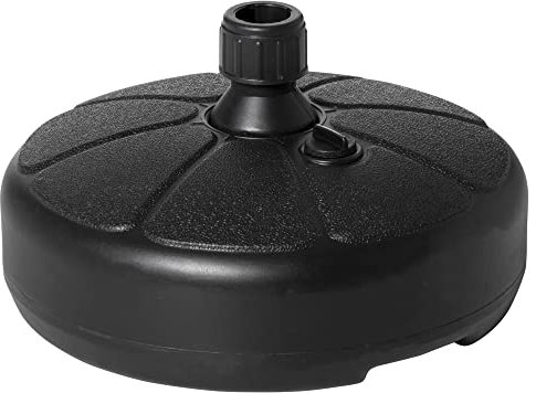 Outsunny Base de Sombrilla Rellenable de Agua 13 kg o Arena 19 kg Soporte de Parasol Redondo Apto Postes de Ø32-38 mm para Jardín Patio Terraza Ø38x21,5 cm Negro