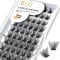 Cluster lashes D Curl 12mm 72 Clusters B&Q Lash Clusters C D Curl Individual Cluster Lashes Mega Volume Eyelash Clusters DIY Lash Extensions Soft Fluffy Cluster Eyelash Extensions (NM,C-12 mm)