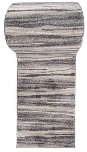 Mazovia Teppich Läufer Flur - Modern Teppichläufer - Kurzflor Flurläufer für Vorzimmer, Schlafzimmer, Küche - ÖKO-TEX Zertifiziert - Meterware - Grau - 70 x 600 cm