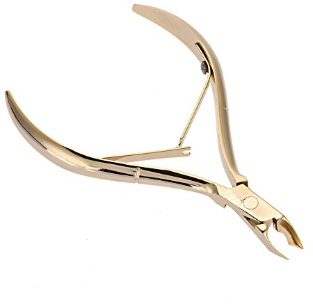Coupe-cuticules professionnel, ciseaux pour peaux mortes, pinces à cuticules en acier inoxydable, coupe-ongles doré avec doubles poignées à ressort, ciseaux à dessouder les cuticules