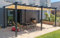 PURPLE LEAF Pergola Aluminium 5,5 x 3,5 m Tissu Teint en Fil, Pergolas pour Terrasse Extérieur, Pergola Jardin Extérieur Toit Coulissante, Pavillon de Jardin, Kaki