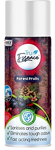 TruEssence Air Burst Air Freshener Spray Odour Eliminator for Home, Cars, Clothes, Shoes. 400ml. Made in the UK (Forest Fruits)