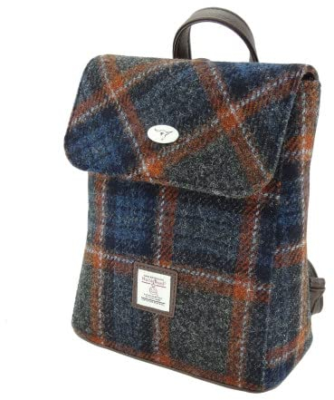 Glen Appin Harris Tweed 'Tummel' Mini Rucksack, Col 127 Grey Rust, S