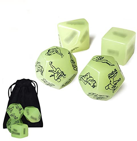 Kutocesy 4pcs Sex Würfel Romantisch Luminous Erwachsenen Sexwürfel Schlafzimmer Spiele Für Paare Date Night Würfelspiel Spaß Sexspiele