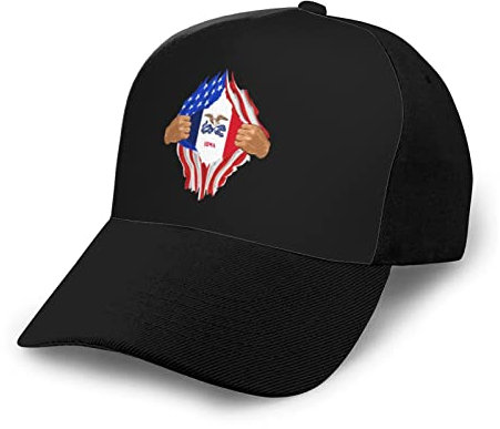351 Baseballmütze Handriss Flagge Von Iowa Basecap Kappe Waschbar Vintage Basecap Verstellbar Sonnenmütze, Für Väter, Golf, Reisen