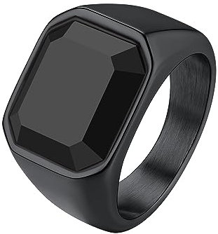 Richsteel Herrenring Ring Achatstein Schwarz Herrenring Schwarz Faust Kraft Edelstahl Größe 67 Schwarz