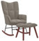 CIADAZ Schaukelstuhl mit Hocker, Sessel Wohnzimmer, Schaukelsessel, Stillsessel, Schwingsessel, Tv Sessel, Ohrensessel, Relaxsessel, Rocking Chair, Hellgrau Samt