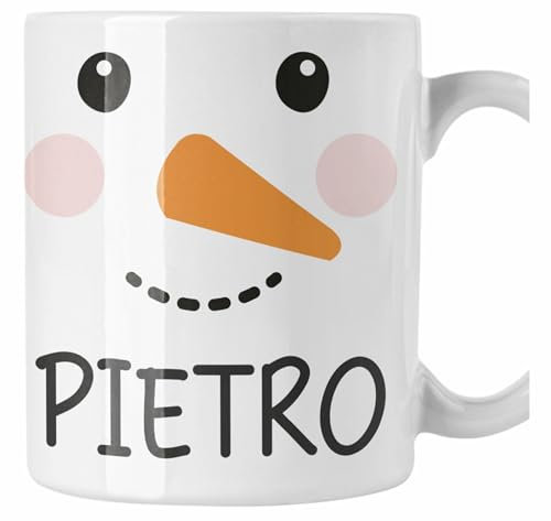 Colorfamily Tazza Natale PERSONALIZZABILE Pupazzo di neve Personalizza con nome Merry Christmas Regalo Natale