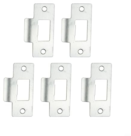 CWOQOCW Placa de golpe de puerta, acero inoxidable de acero inoxidable, placa de retención de pestillo pulido, piezas de puerta de repuesto (5 piezas)