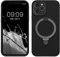 kalibri Hülle kompatibel mit Apple iPhone 12 Pro Hülle - Silikon Case kompatibel mit MagSafe - Cover mit Stand Fingerhalter Schwarz