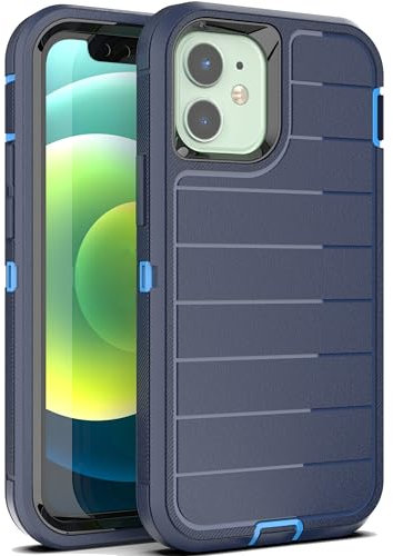 YmhxcY for iPhone 13 Mini/iPhone 12 Mini Case,3-in-1 Super Heavy duty phone protective case/Shock Protection/Dust Proof/Super sturdy, Designed for iPhone 13 Mini/iPhone 12 Mini 5.4-Dark Blue