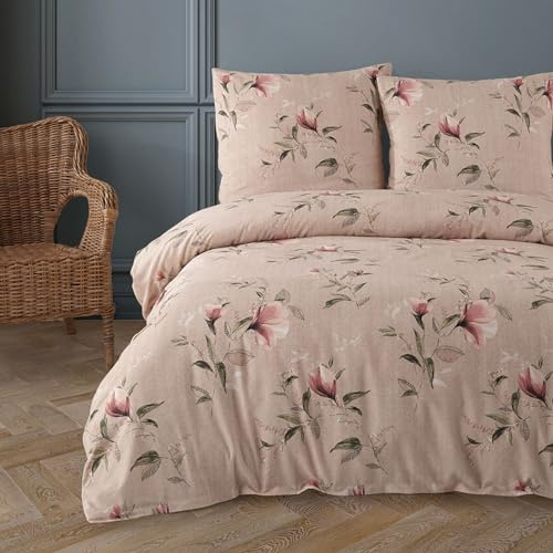 Buymax® Bettwäsche 155x220 80% Baumwolle, 20% Polyester 4-Teilig Bettbezug - Bettwäsche-Set 155 x 220cm mit 2 mal Kissenbezüge 80x80cm, ÖKO-TEX Baumwollmischung-Bettdeckenbezug mit Reißverschluss