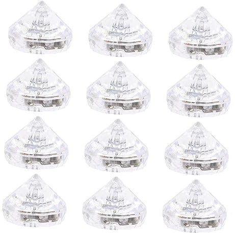 LED Eiswürfellampe 12 Stück mit Knopfzelle, Sensoraktiv, Diamantform