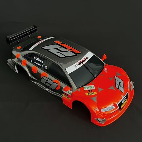 RC Car Karosserie 1:10 lackiert A4 DTM 2008 Team Kolles C.Albers #21 Breite 185 mm mit Dekorbogen und Beschlagsatz
