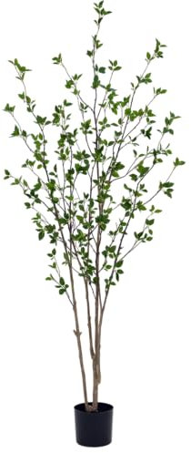 Haplant Citrus Artificial Tree 7FT, Minimalist Faux Citrus Potted Plant Fake Tree for Home Office Living Room Bedroom Porch Floor Decor