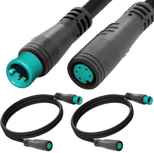 Xiatiaosann Ebike 5Pin Verlängerungskabel, Wasserdichtes Buchse zu Stecker Elektrisches Fahrradkabel für Ebike Licht, Gangsensor und Bremse im Ebike Umbausatz (2er Pack)